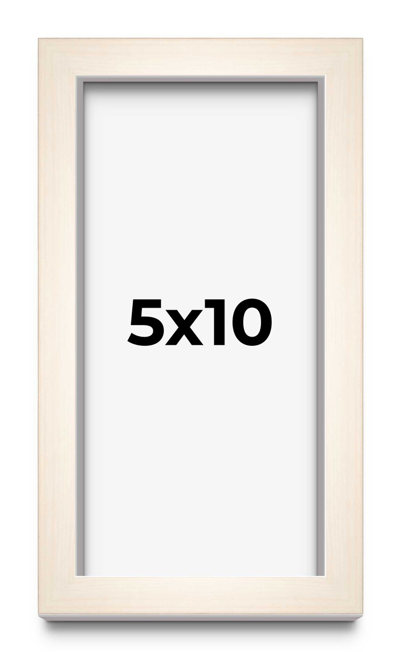 Panoramic Minimalist White Picture Frame - UV Acrylic, Foam Board Backing, Hanging Hardware